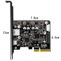 pci e to usb 3 2 gen 2 5ports card with 20gbps bandwidth%ef%bc%8c3xusb c 1xa key 20 pin header for type c front panel mount adapter