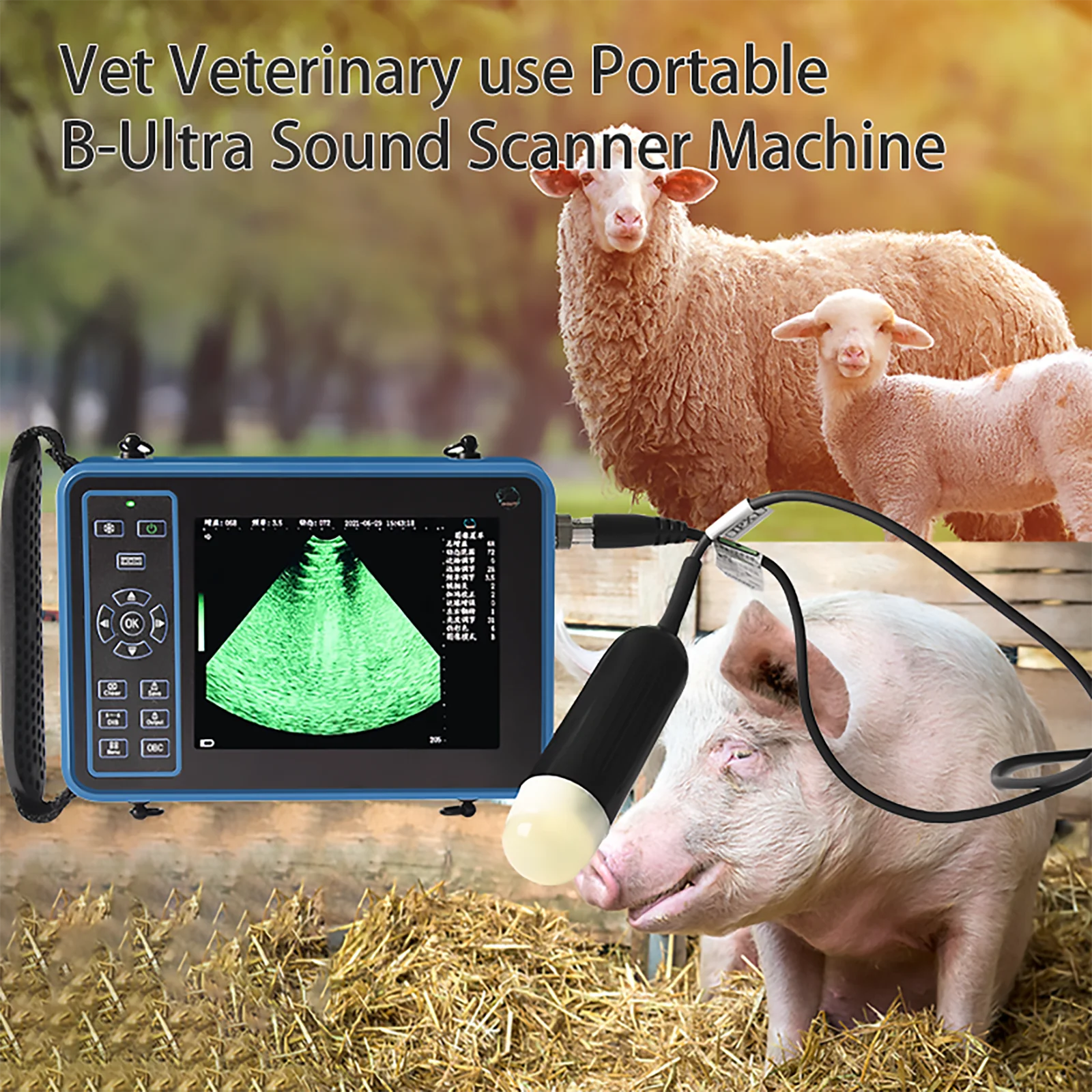 

Portable Animals Ultrasound Veterinary Ultrasound Machine Vet Handheld Ultrasound Scanner for Equine Cow Camels Goat Dog Cat