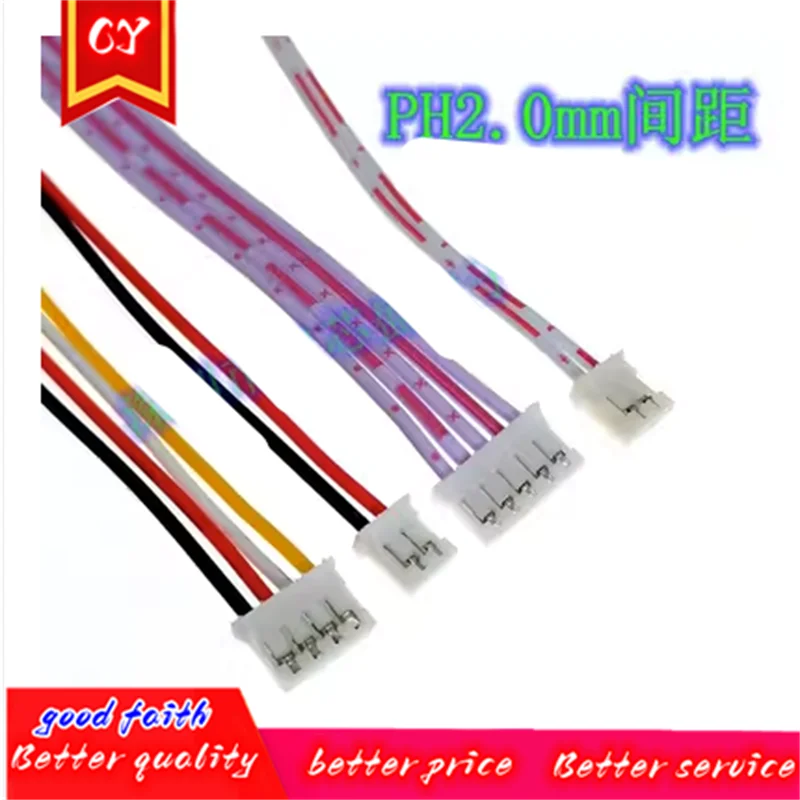 

10Sets Mini Micro 2.0 PH Connector Male Female 2/3/4/5/6/7/8/9/10-Pin Plug With Wires Cables Socket 200MM 26AWG PH2.0 New