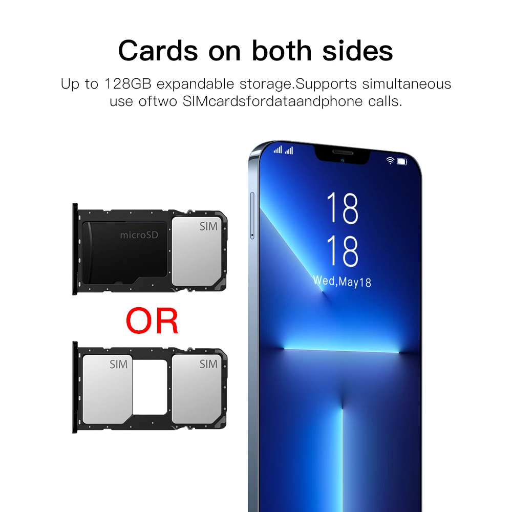 i13 pro max global version smartphone 6 7 inch 6800mah 5g 50mp 16gb 512gb unlock celular cellphone android 11 mobile phone free global shipping