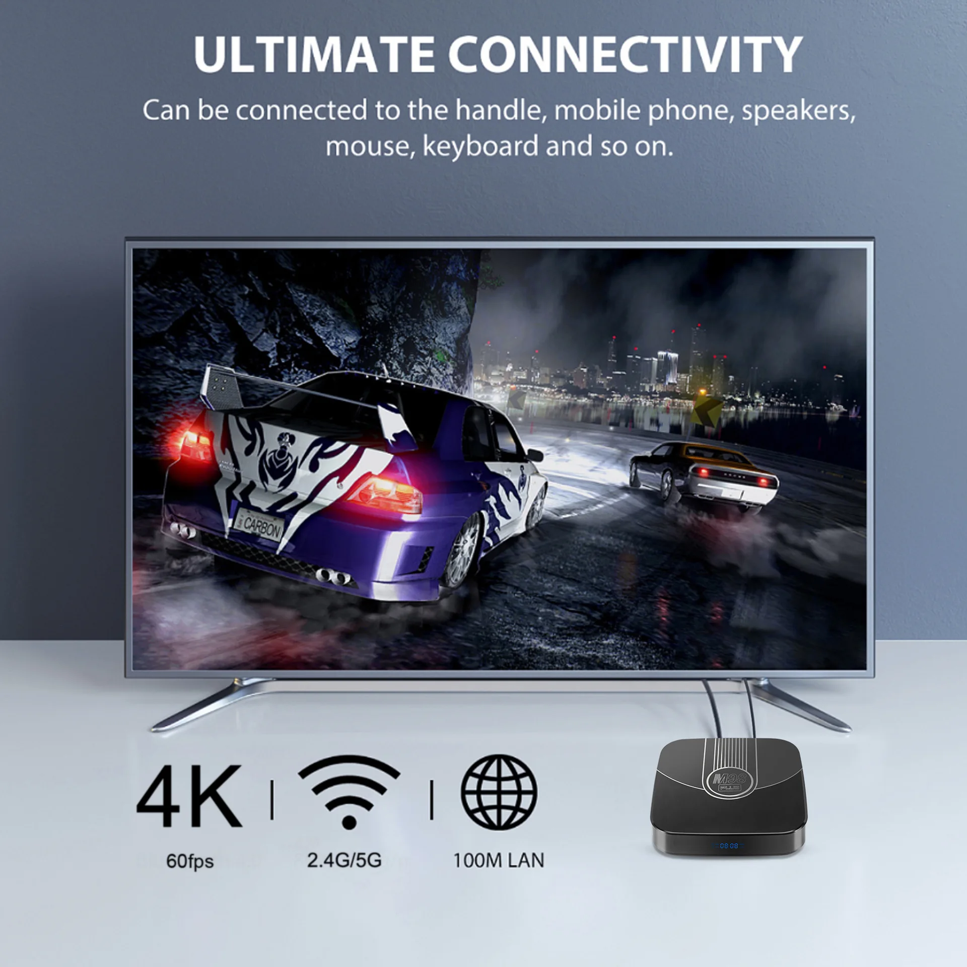 

ТВ-приставка для домашнего кинотеатра, 2,4 ГГц, Wi-Fi, 4K