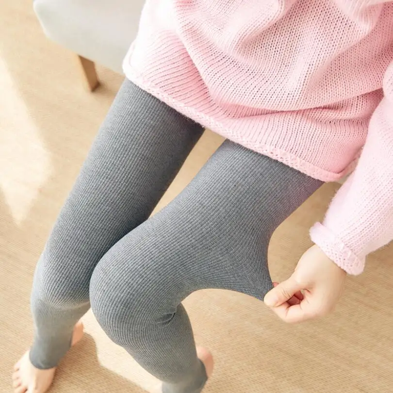 

High Waist Autumn Winter Warm Leggings Cotton Women Fashion Threaded Solid Pants Casual Sexy Elasticity Tights ​Famale Leggings