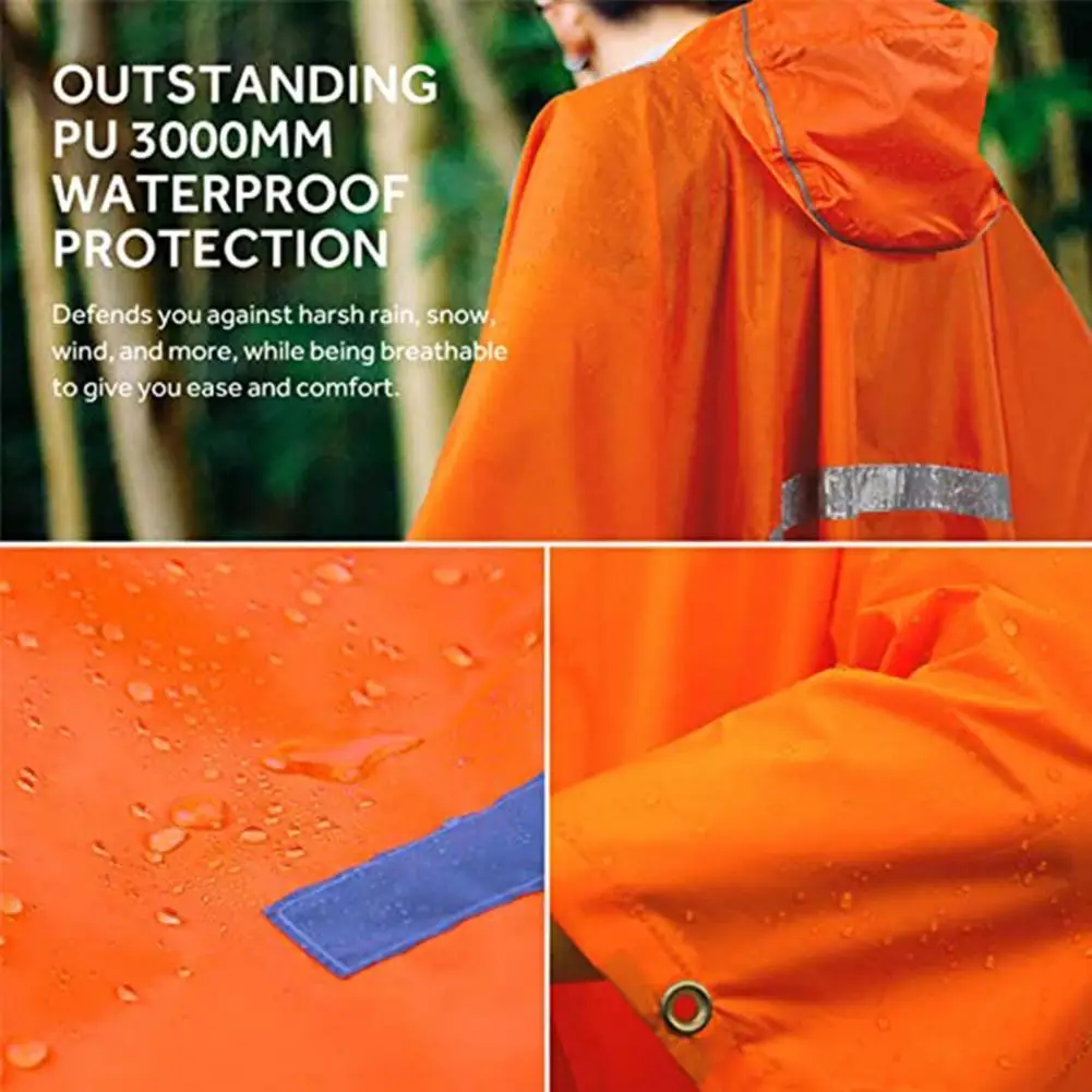 

Versatile Outdoor Activity Raincoat Poncho Mat Rain Cape Big Front Pocket Adjustable Neck