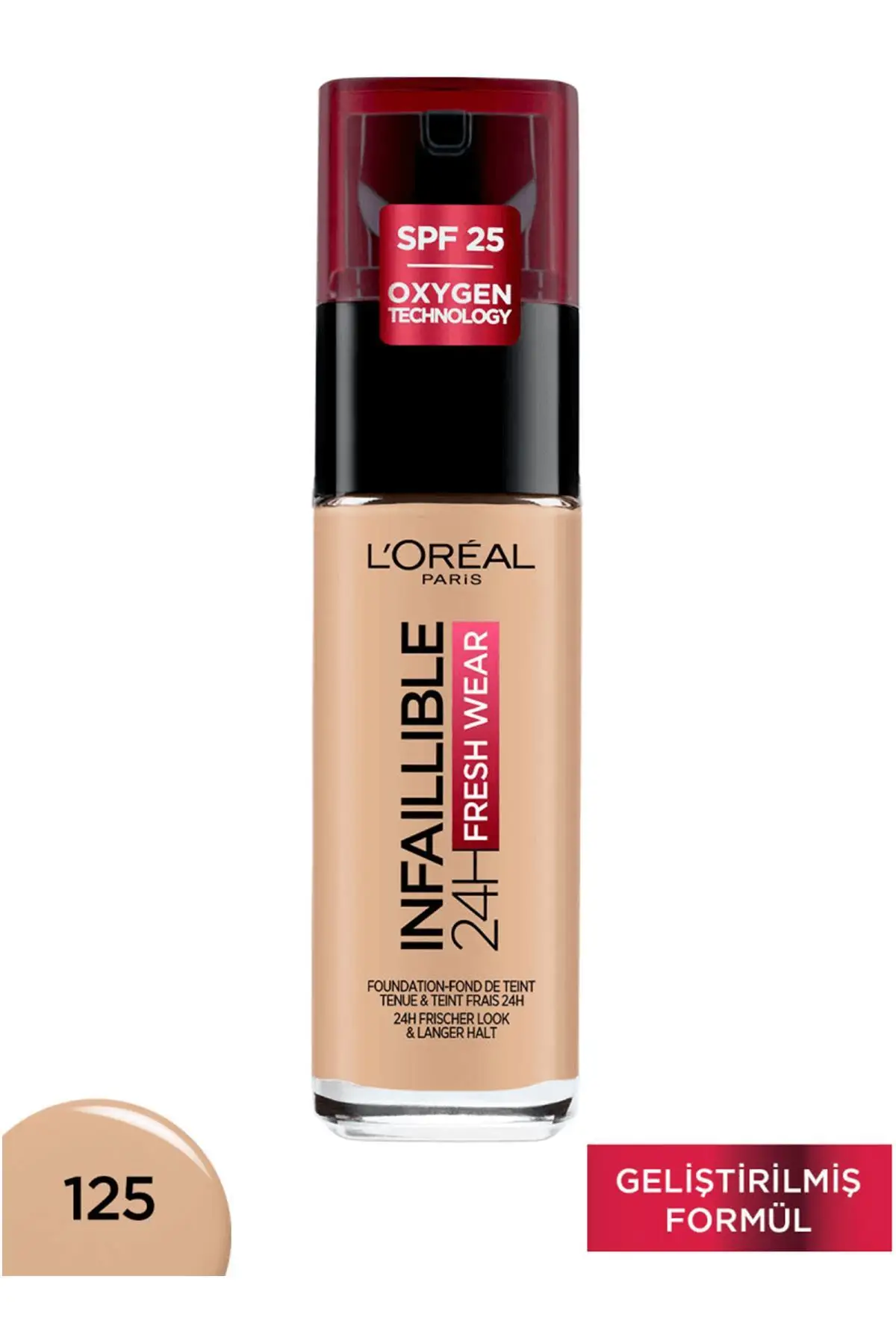 

Brand: L'Oreal Paris Infaillible 24H Fresh Wear Foundation No: 125 Natural Rose Category: Foundation