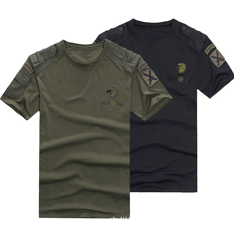 

Outdoor Sports Military Fans Short Sleeve T-shirt Male Summer Training Climbing Loose Cotton Breathable Tactical T Shirt Tops