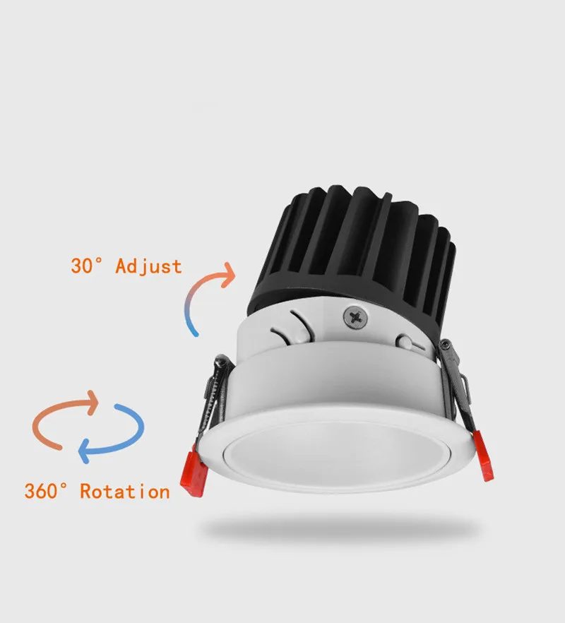 Приглушаемые утопленные антибликовые COB светодиодные потолочные светильники 9