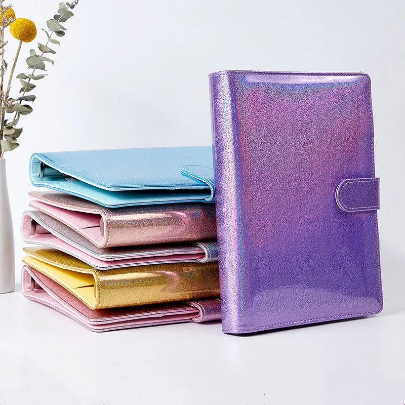 

Macaron Glitter Laser Crocodile A5 A6 DIY Binder Notebook Cover Diary Agenda Planner Paper Cover School Stationery