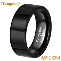 itungsten 6mm 8mm 10mm 12mm black tungsten carbide ring men women engagement wedding band fashion jewelry polished comfort fit