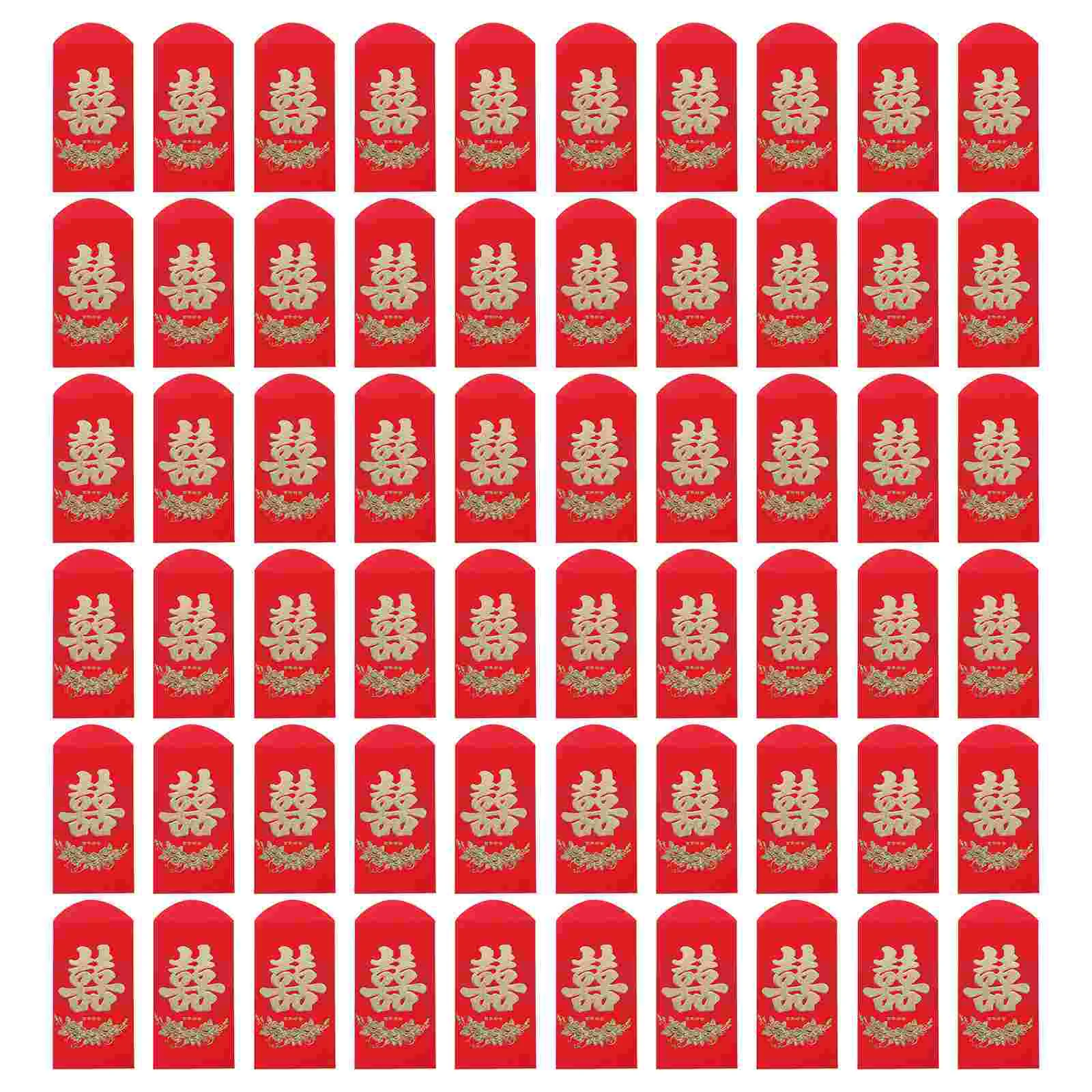 

Свадебные конверты с благоприятными красными карманами, 60 шт.