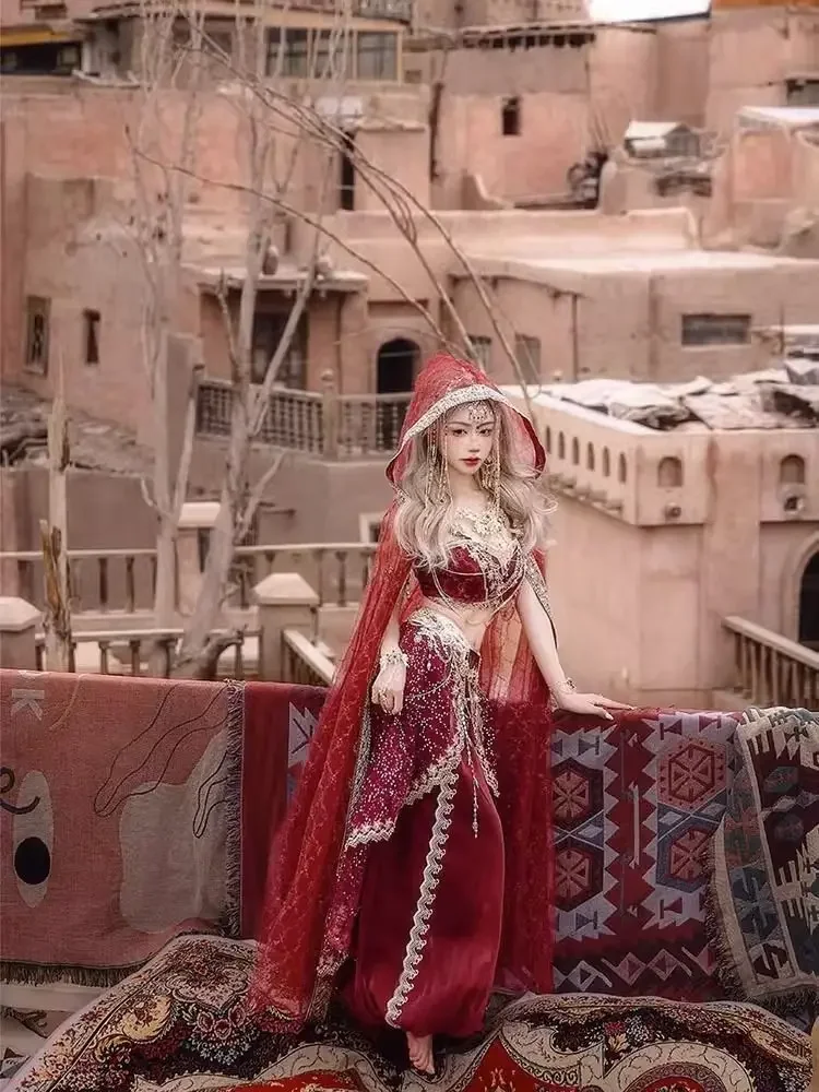 Танцевальное платье дорожный костюм красное принцессы древнего города юбка в