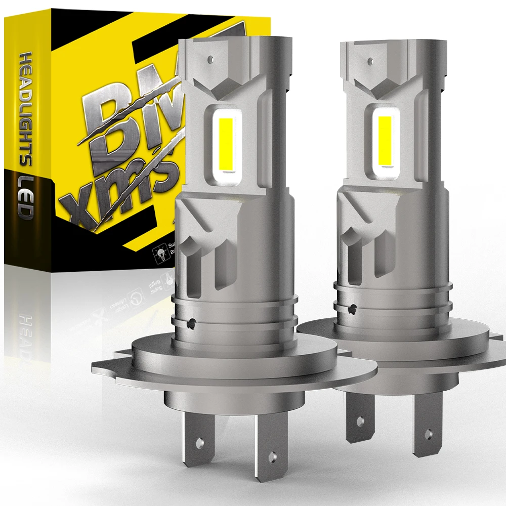 

BMTxms 2Pcs H7 LED Car Headlight Bulb 20000Lm Wireless Fanless Design CSP Chip LED Headlamp for Automotive 60W 12V 6500K White