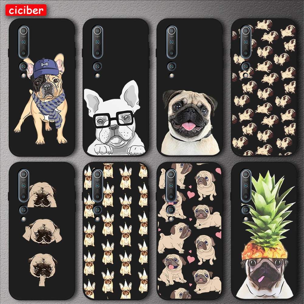 

Cute Pug Dog Case For Xiaomi Redmi Note 10 9 8 7 T Pro 9A 8A MI Note 11 10 9 10T Pro SE A3 Lite X3 F1 Soft TPU Phone Back Funda