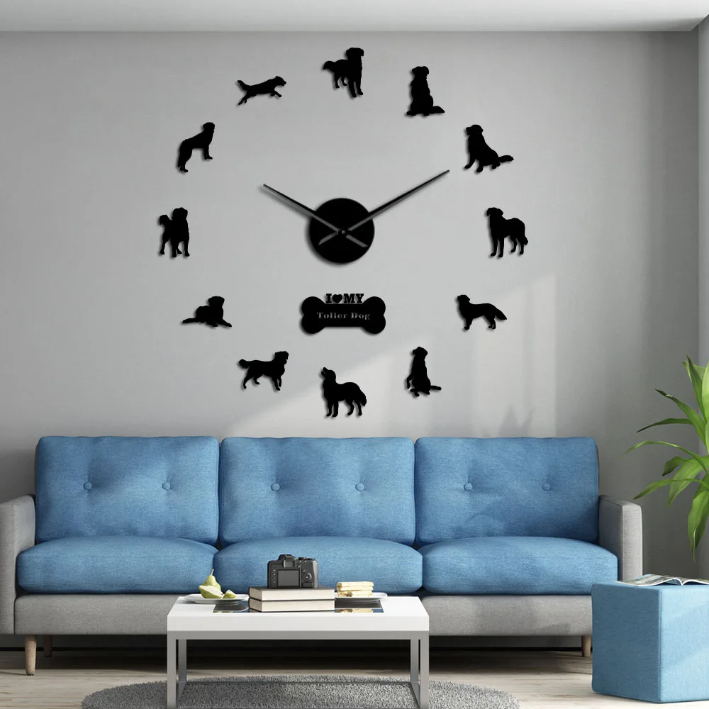 Nova Scotia Duck Tolling Retriever Dog Big Wall Clock Toller Living Room Art Home Decor Watch Pet Shop Lover Gift |