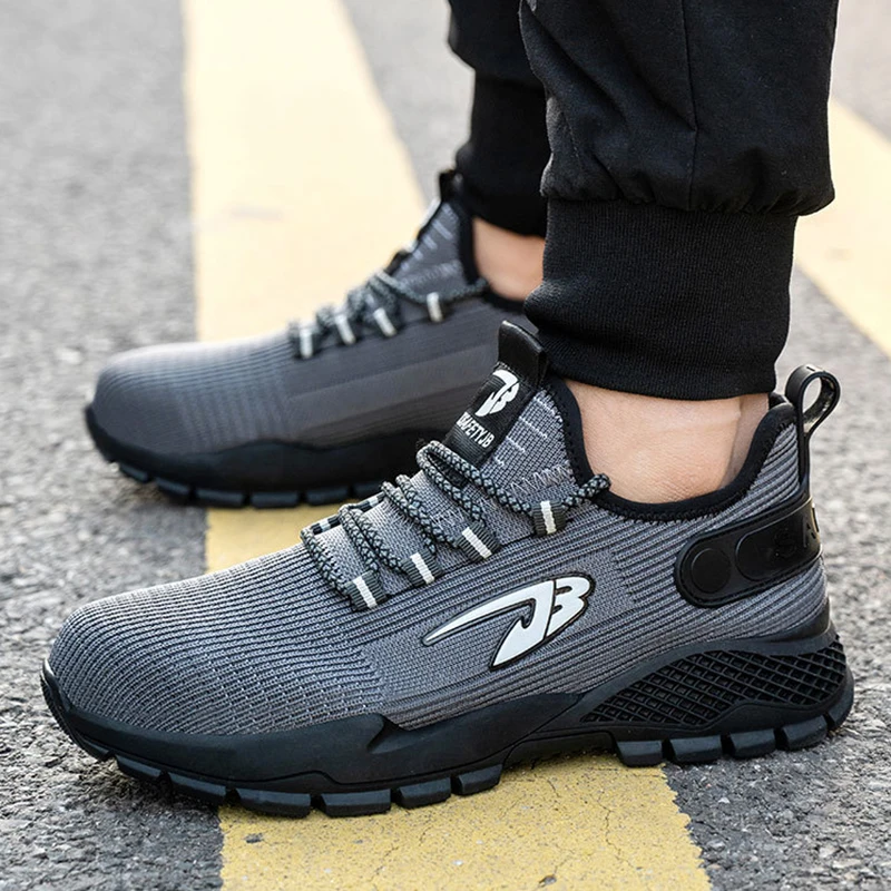 

Safety Shoes Steel Toe Anti-Smashing Anti-Puncture Lightweight Breathable Mesh Work Sneakers Outdoor Fashion Big Size Boots