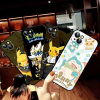 cartoon pikachu phone case for funda iphone 11 12 13 pro max mini x xr xs max se 2020 6 6s 7 8 plus celular black soft carcasa