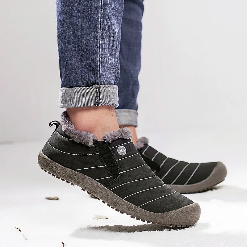 Winter Sport Shoes For Men Leather Waterproof Men Hiking Snow Boots Super Warm Lace Up Hunting Tourism Mountain Shoes Size 36-47