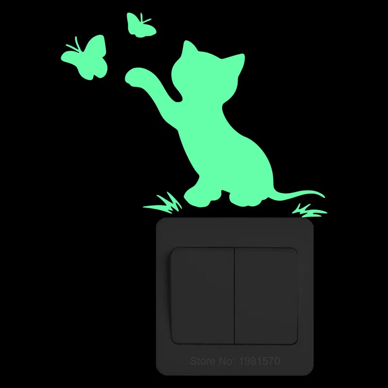 Наклейка-бабочка светящаяся наклейка настенный переключатель украшение для