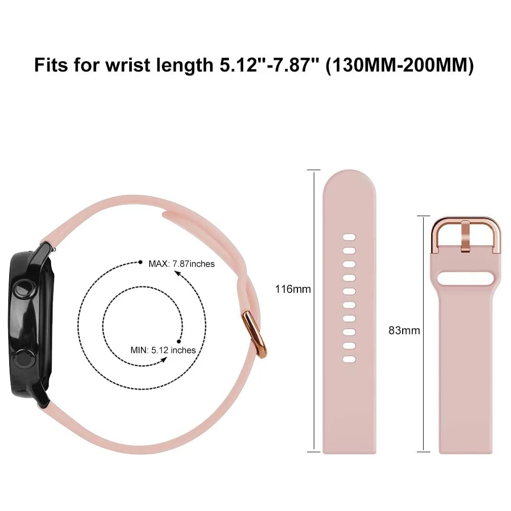 Фото Ремешок 22/20 мм для Samsung Galaxy Watch 7/6/5 Pro/3/gear S3 frontier/Active 2, силиконовый браслет Galaxy 6 Classic, 47/4 мм №4