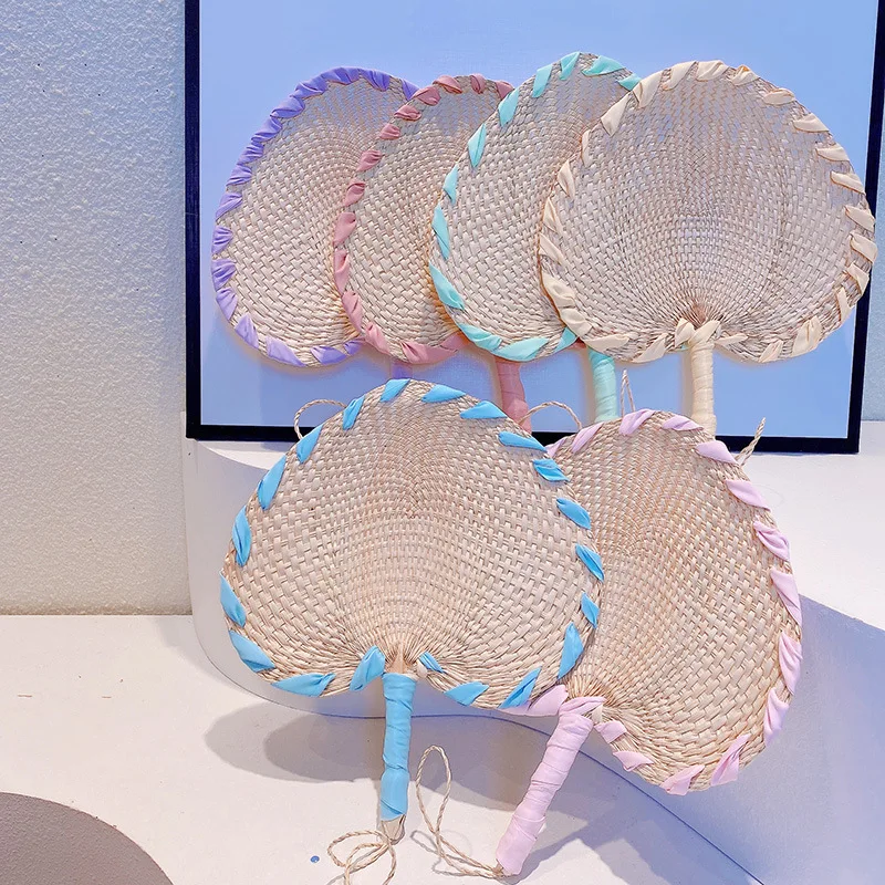 

Literary Artistic Girls Hand Fan Semi Transparent With Letter Embroidry Pearl Bowknot Decoration Chinese Style Summer Supplies