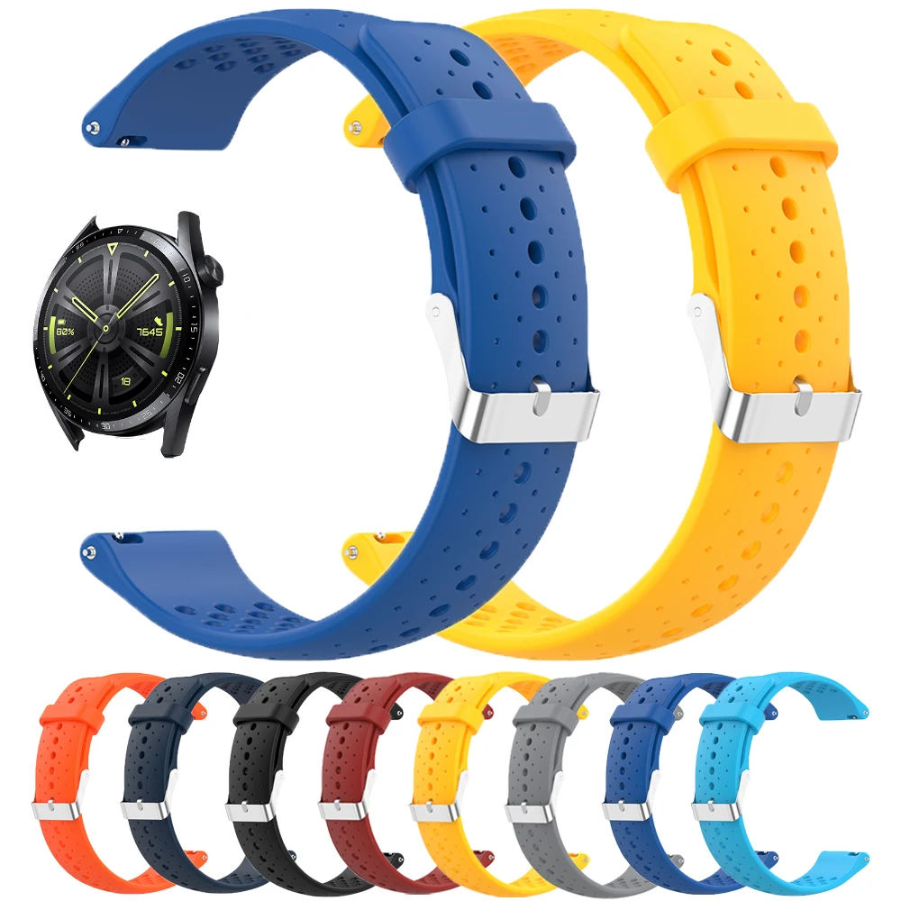 

Sport Silicone Strap For HUAWEI WATCH 3 GT 2 46mm 42mm GT 3 Band Bracelet for HONOR ES GS Pro Magic 20mm 22mm Wrist Watchbands