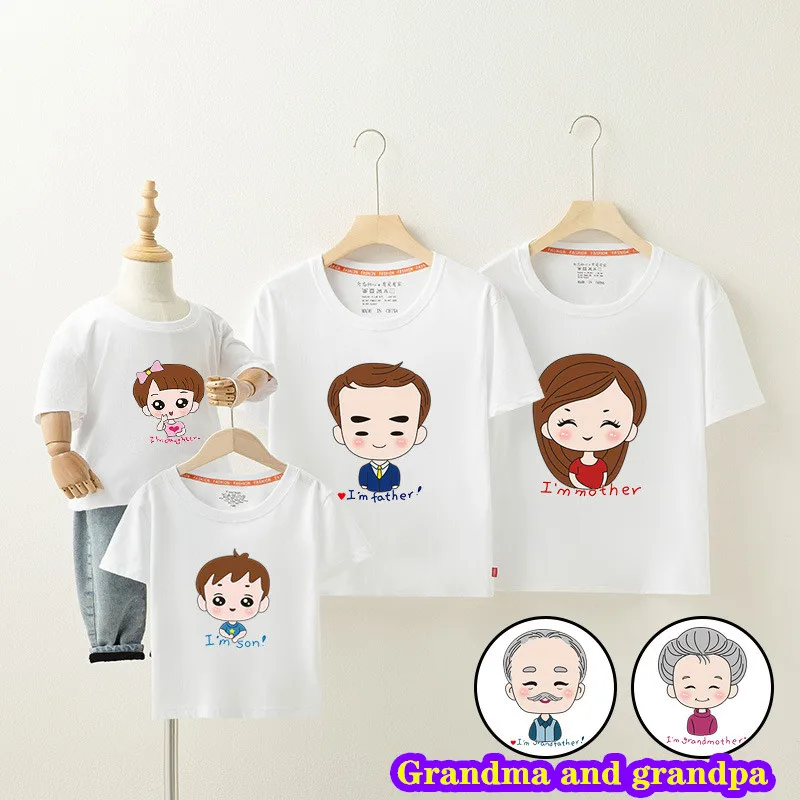 

Grandma And Grandpa Papa Mama And Baby Boy Girl Summer Outfits Tshirts Family Matching Clothes Mommy And Me Clothing