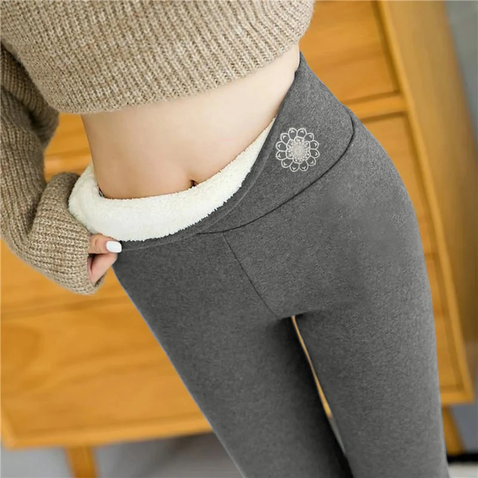 

Winter Women'S Leggings Thickened Velvet Thermal Pants For Ladies Warm Fleece Legging High Waist Stretch Joggers Sweatpants