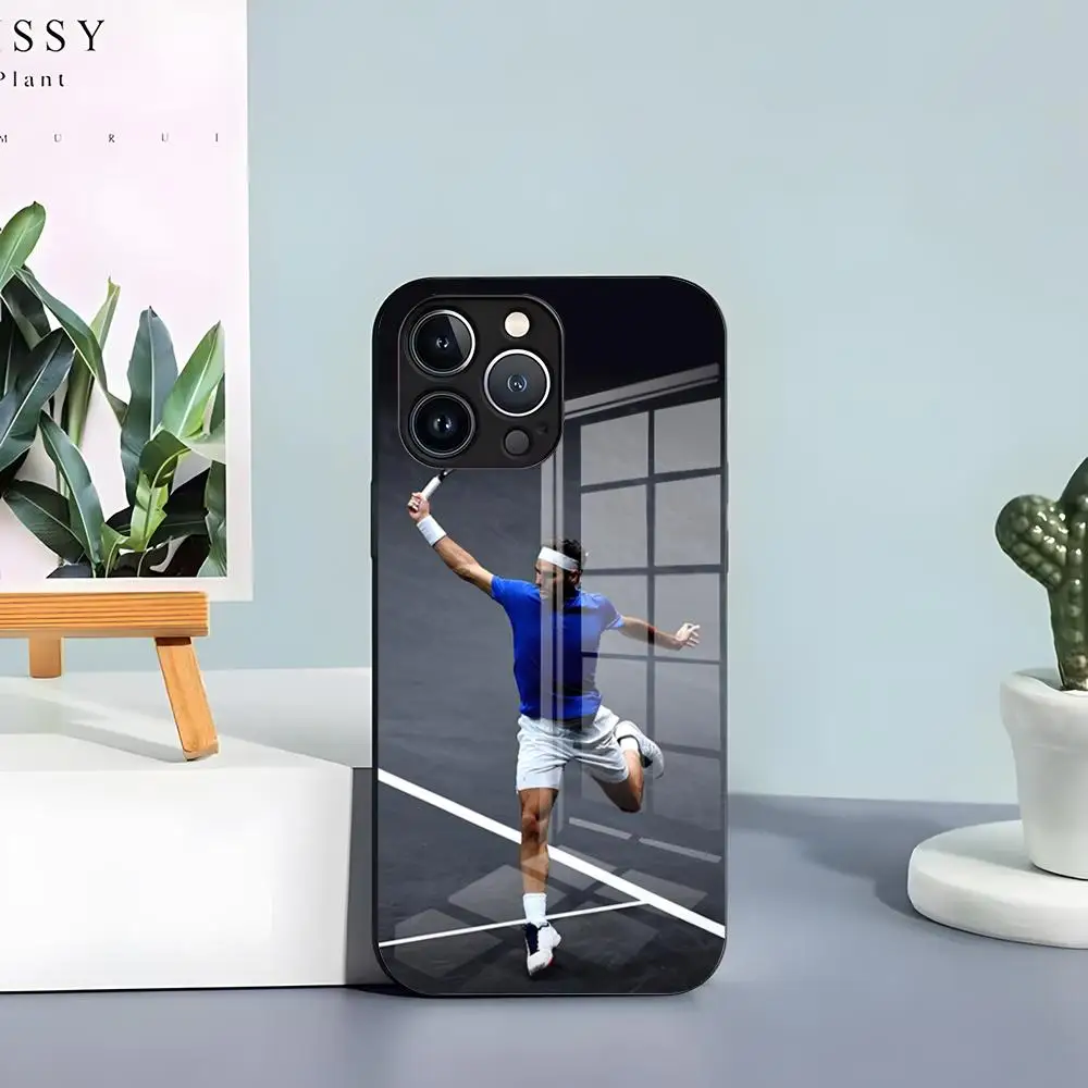 Чехол для телефона Tennis Roger Federer iPhone 16 15 14 13 12 11 X XS MAX Mini Pro Max Plus чехол из закаленного