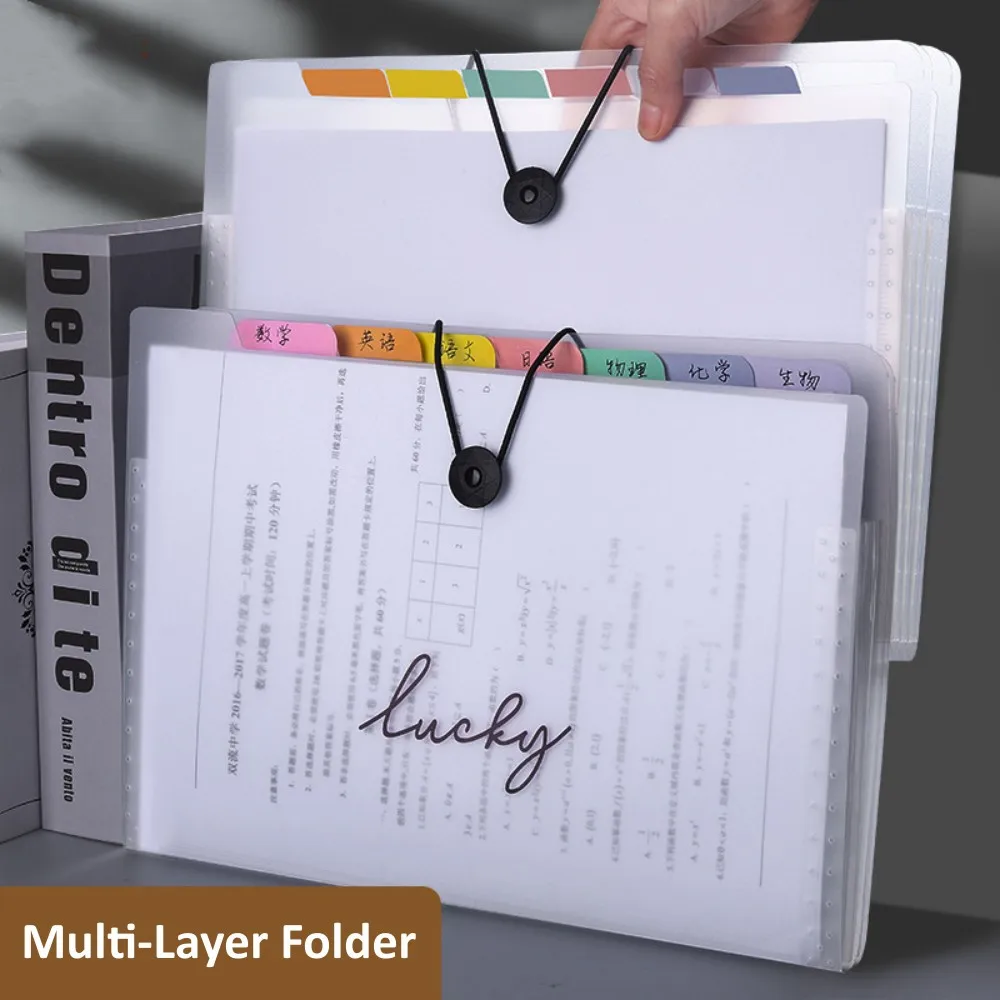 

Transparent Insert File Folder A4 Document Bag 8/12 Layer Expanding Wallet Folder Holder Organizer For School Office Stationery