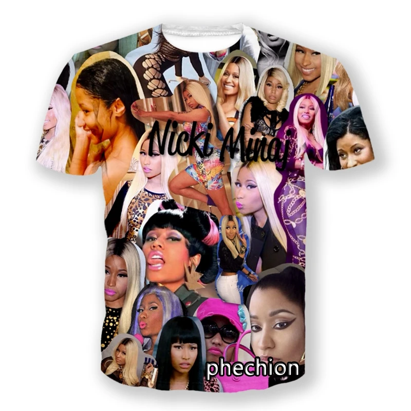 Новые мужские/женские футболки phechion Nicki Minaj с 3D принтом и коротким рукавом модная