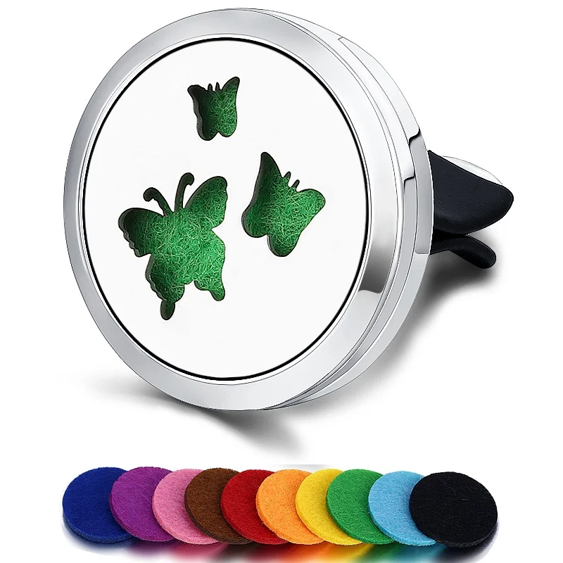 Refillable Car Air Freshener Smell Perfume Diffuser Clip Auto Vent Essential Oil Stainless Steel Locket Interior Accessories |