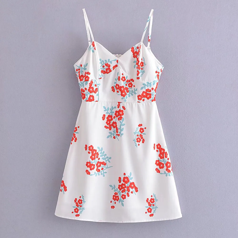 

2022 women's summer new printed suspender dress fashionable slim slim tube top temperament all-match skirt