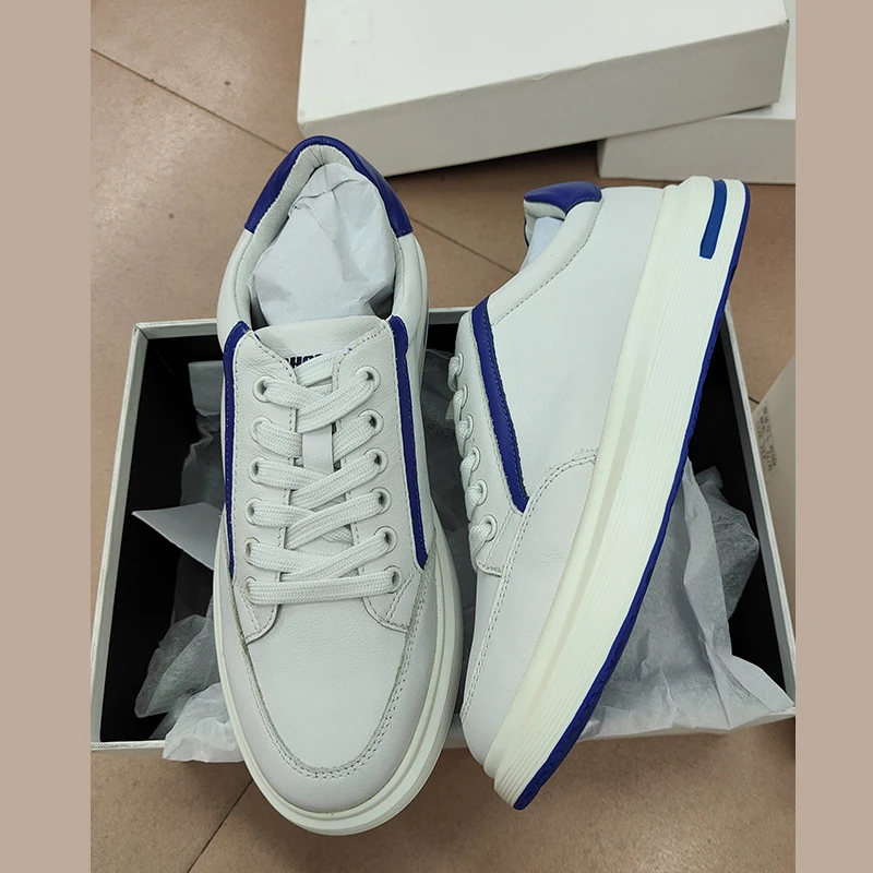 

Leather Casual Sneakers Men for spring autumn leather shock-absorbing insole