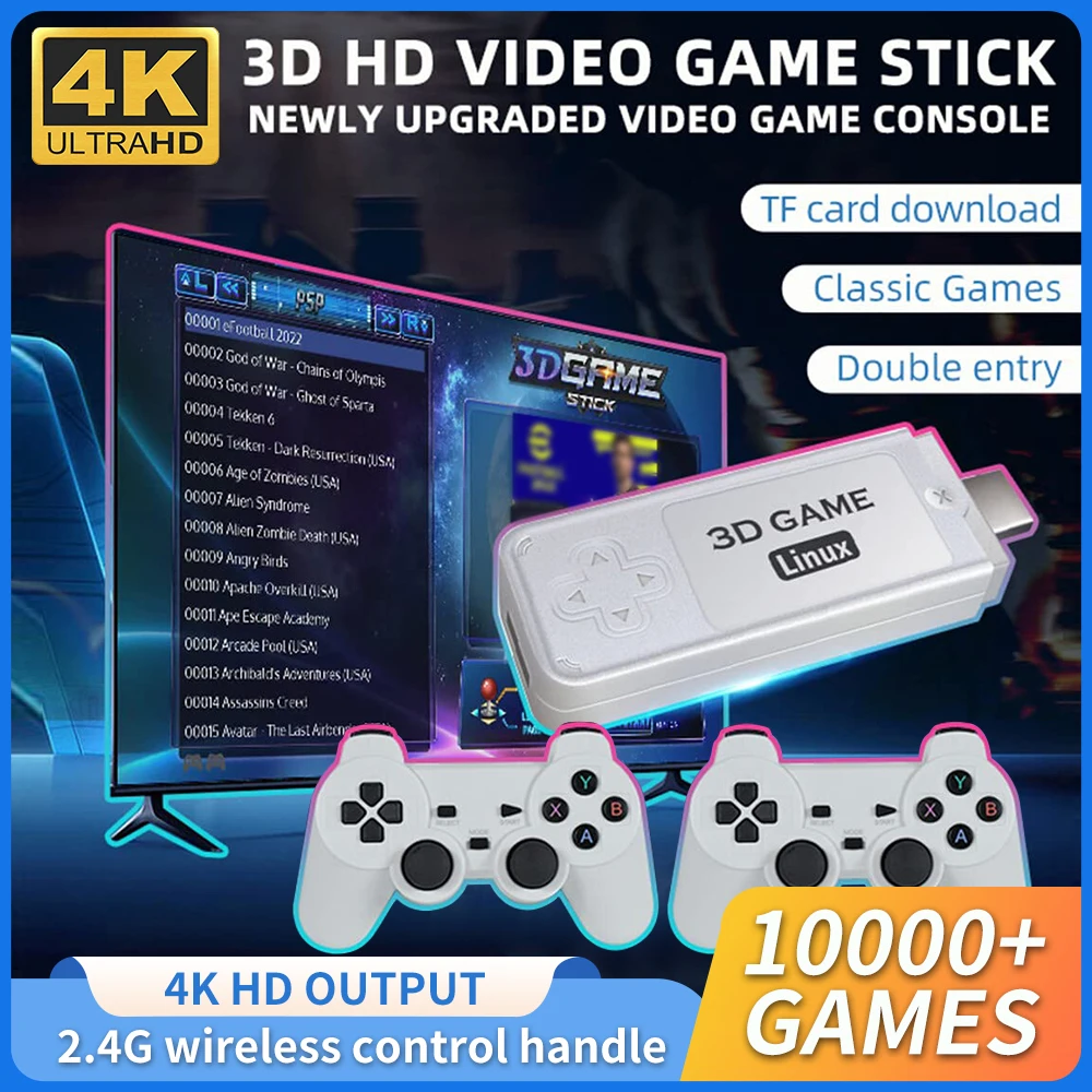 

Консоль игровая Y6 в стиле ретро, 2,4 ГГц, 4K, 60 кадров/с
