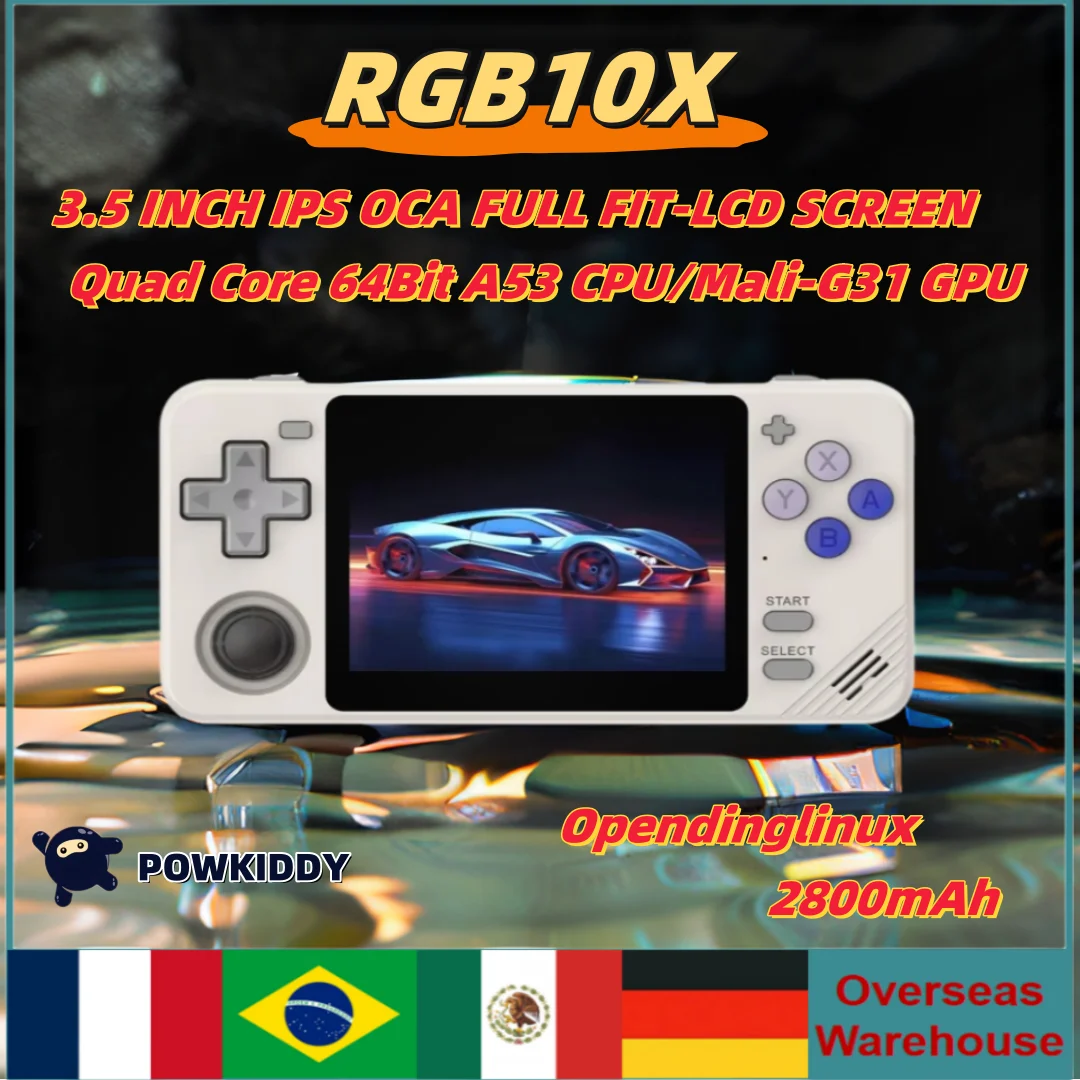 POWKIDDY RGB10X Ретро портативная игровая консоль ArkOS Opendinglinux Gaming RK3326 3 5-дюймовый IPS-экран