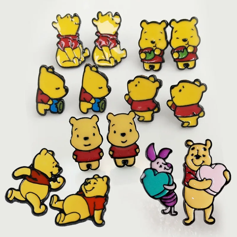 Купи Winnie The Pooh Piglet Stud Earrings For Women Fashion Alloy Material Paint Anime Peripheral Jewelry Apparel Accessories за 92 рублей в магазине AliExpress