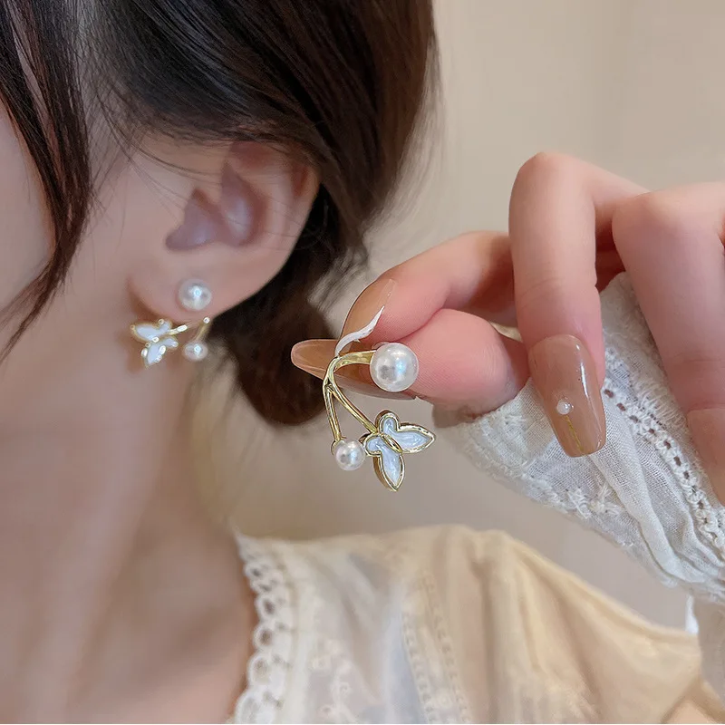 

2023 New Fashion Women's Niche Design Pearl Butterfly Earrings Wedding Anniversary Lovers Earrings Jewelry Accessories Wholesale
