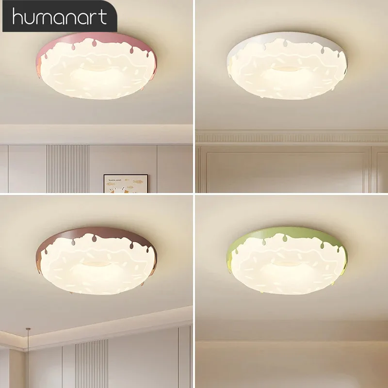 Потолочный светильник круглый красочный пончик лампа для спальни кухни