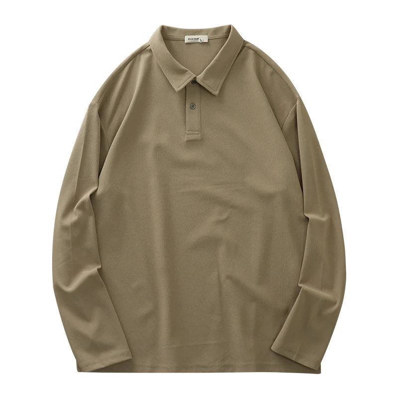 Рубашка-поло мужская с вафельным принтом модная однотонная простая Базовая