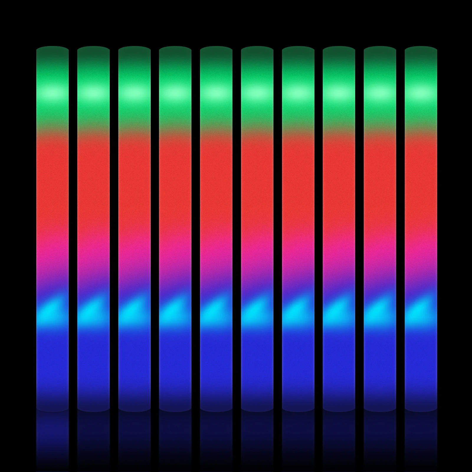 

10pcs Glow Sticks for Wedding Birthday Colorful 3 Flashing LED Light Foam Stick LED Party Supplies with 3 Batteries No Logo