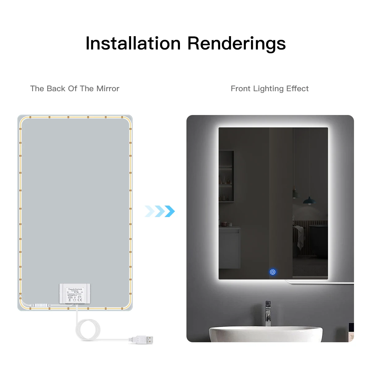 Регулируемый сенсорный переключатель для зеркала в ванной комнате 5 постоянного