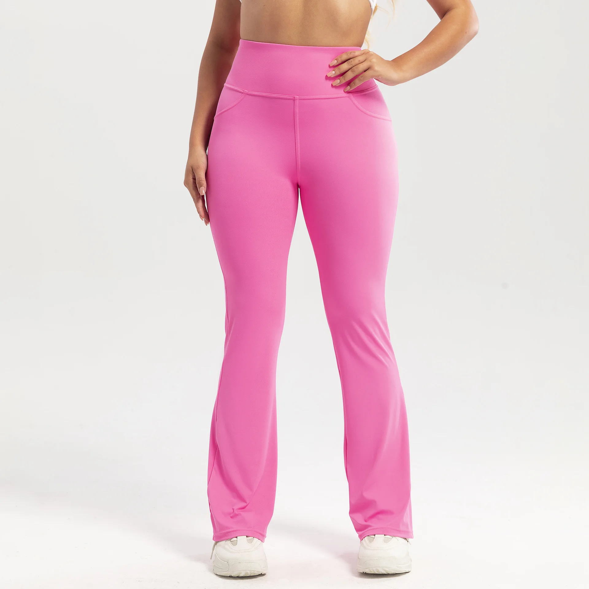 Женские брюки для йоги WANAYOU с задними карманами расклешенные спортивные колготки