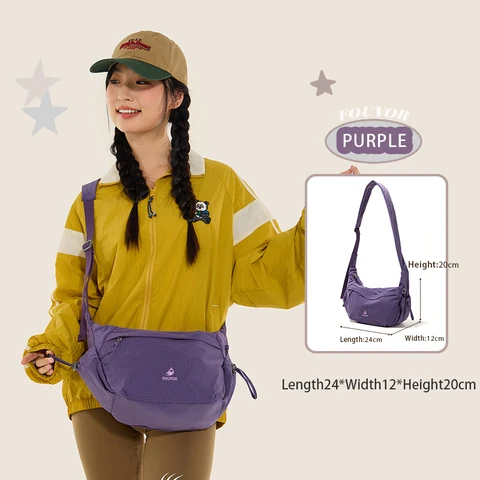 Женская сумка через плечо Fouvor, водонепроницаемая прочная нейлоновая пряжка, боковая усадочная сумка, сумка с гладкой подкладкой, холщовая одинарная сумка 3059-09