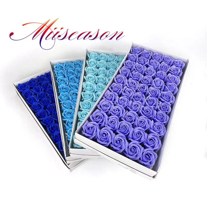 

New 35 colors Dia4.5cm Cheap Soap Rose Head beauty Wedding Valentine's Day Gift Wedding Bouquet Home Decoration Hand Flower Art