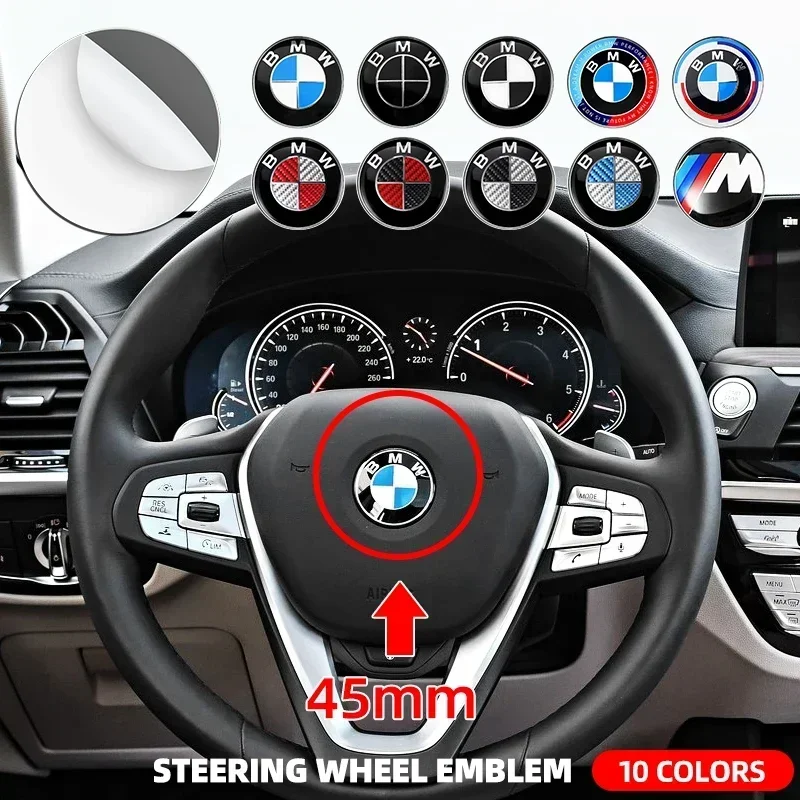45mm 50th Anniversary Edition Car Steering Wheel Badge Emblem Sticker for BMW E36 E39 E87 E60 E46 E53 E90 F10 F20 F25 F30 X3 X5