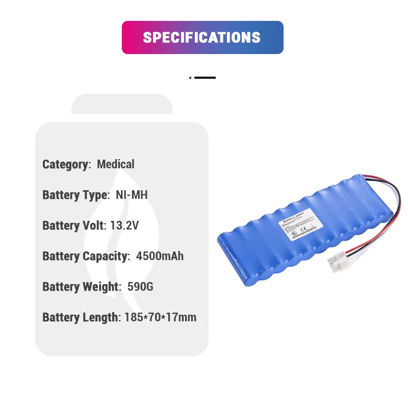 Фото Аккумулятор Ni-MH 13.2V 4500mAh (замена 110707) для медицинских аппаратов ИВЛ Vi Asys Healthcare, Acutronic, BiRD, Fabian №2