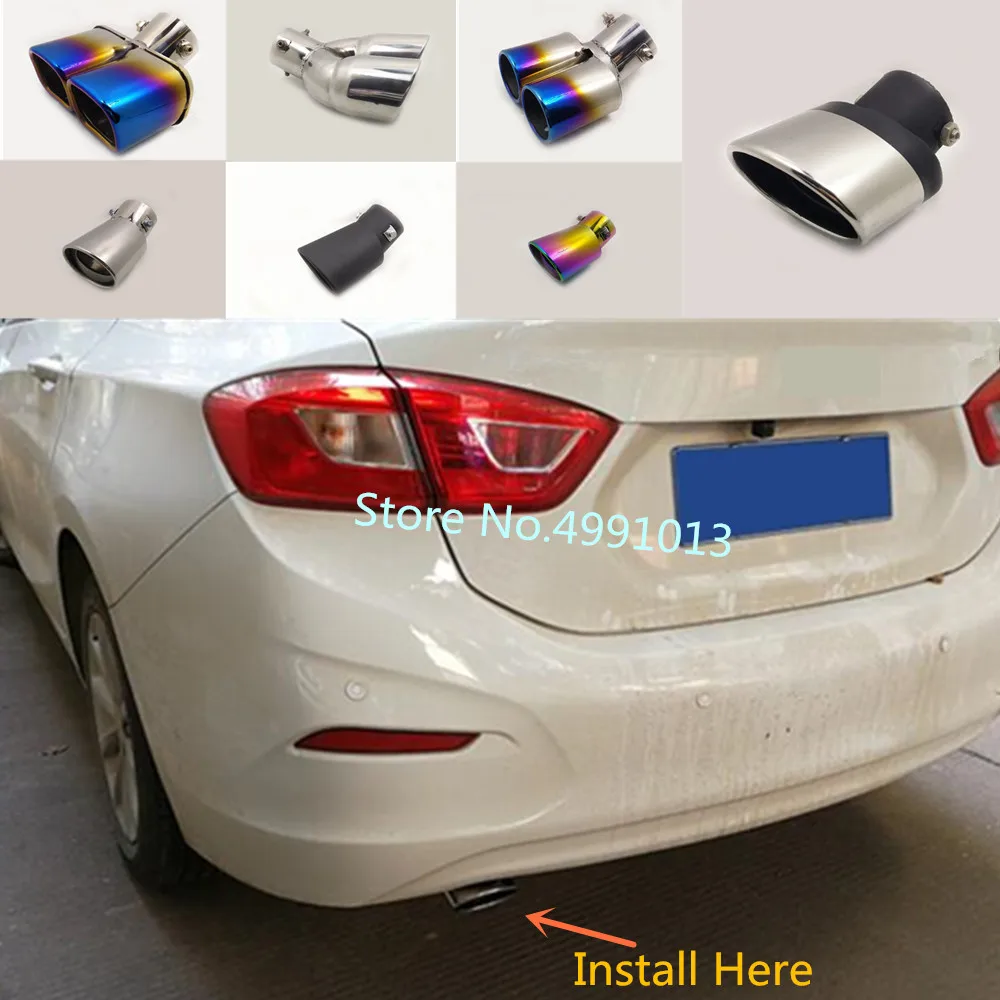 Car Cover Muffler Exterior Back End Pipe Dedicate Exhaust Tip Tail Outlet Ornament Vent 1pcs For Chevrolet Curze 2016 2017 2018