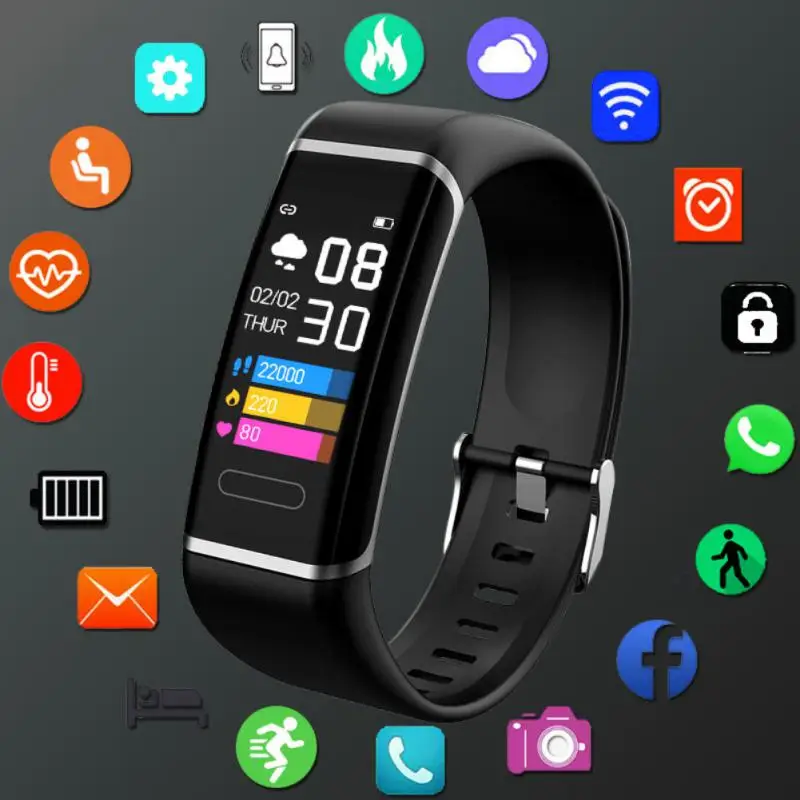 

CT6 Waterproof Wristwatches Heart Rate Blood Pressure Smart Band Fitness Tracker Smartband Watch Men Women Smart Watch