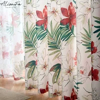 american style floral blackout curtain for living room printed thick curtains window for bedroom kitchen blinds drapes finished