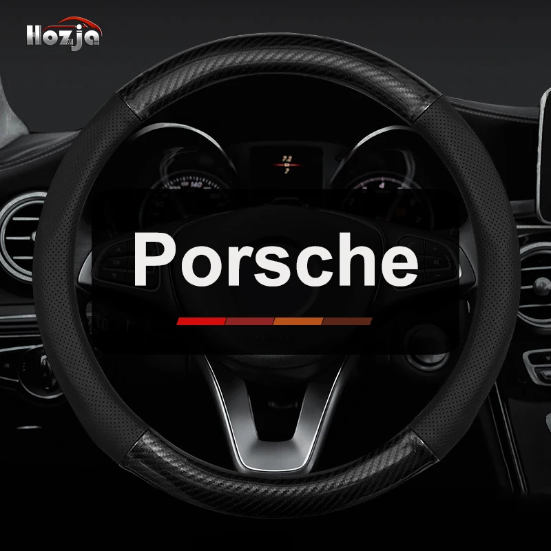

For Porsche Panamera Cayenne Macan Boxster Cayman 986 987 911 964 993 996 997 Carrera Car Steering Wheel Cover Auto Accessories