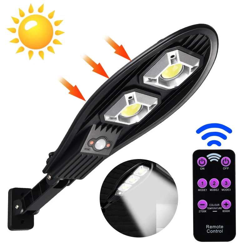 

Суперъяркая светодиодная уличная лампа на солнечной батарее, 500 Вт, 6000 мАч, IP66, водонепроницаемый уличный светильник с датчиком движения, на...